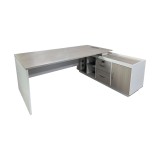 Cumpara ieftin Birou de colt Armadi, Pako World, Sonoma-Alb, 180x80x75 cm