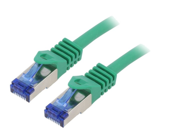 Cablu patch cord S/FTP Cat6a verde