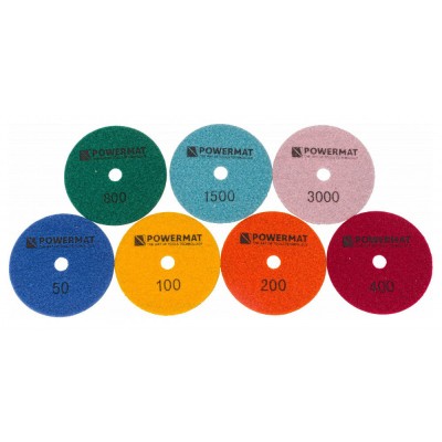 Set 7 discuri diamantate pentru slefuire gresie DRY PM-DPP-100TS, Powermat PM1109 foto