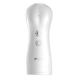 Masturbator interactiv B-SERIES Foxshow, 7 functii vibratie, 7 functii pulsatie, functie sunet, 22.8 cm, alb