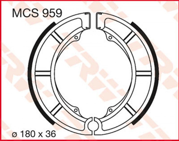 Set saboti frana (ferodo) spate TRW MCS959 - Suzuki LT-A 400 Kingquad - VL - VS 600-750-800 Intruder - VZ 800 Marauder