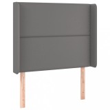 Cumpara ieftin Tablie de pat cu aripioare, gri , 93x16x118/128 cm, piele eco