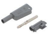 Banană gri cu izolație 4mm 19A 1kV