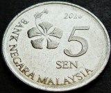 Moneda EXOTICA 5 SEN - MALAEZIA, anul 2016 *cod 2735
