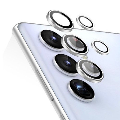 Folie Sticla Protectie Camera Samsung Galaxy S22 Ultra 5G Neagra foto