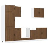 Set dulap de bucatarie din 7 piese &bdquo;Porto&rdquo; stejar maro lemn