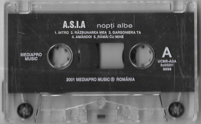Casetă audio A.S.I.A. &amp;lrm;&amp;ndash; Nopți Albe, originală, fără copertă foto