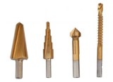 Burghiu in trepte 4-12 mm ,spiral ,freza ,zencuitor metal ,set 4 piese