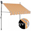 Copertina Retractabila Manuala LED vidaXL, Galben/Albastru, 100cm, Poliester, Protectie UV, Impermeabila, Balcon/Terasa/Gradina