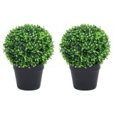 VidaXL Plante artificiale cimișir cu ghiveci, 2 buc. verde 32 cm minge