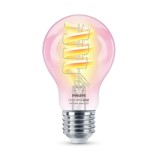 Bec inteligent LED RGB Philips A60, Wi-Fi, clasic, E27, 6.3 W, lumina rece / calda / RGB