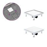 Rigola dus vidaXL 2-in-1, 28x28 cm, otel inoxidabil, capac plat gresie, scurgere dus, sifon