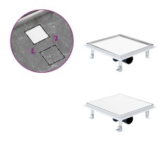 vidaXL Rigolă de duș capac plat gresie 2-&amp;icirc;n-1 28x28 cm oțel inoxidabil foto