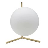 Veioza Broseley, metal/sticla, auriu/alb, 29 x 25 x 25 cm