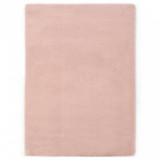 Covor, roz &icirc;nvechit, 160 x 230 cm, blana ecologica de iepure GartenMobel Dekor, vidaXL