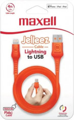 Cablu USB iPhone 5 / 6 / 7 / X / Maxell Jellez Charge &amp;amp; Sync orange 1,2ml 348210 EOL - PM1 foto