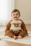 Cumpara ieftin Set bluzita si pantaloni bebelus &bdquo;Happy Little Bear&rdquo; - Maro (Marime