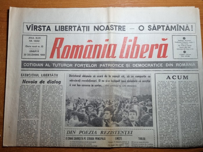 romania libera 30 decembrie 1989 - revolutia romana