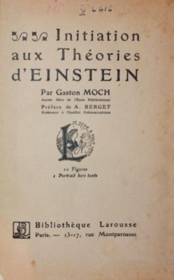 INITIATION AUX THEORIES D EINSTEIN foto