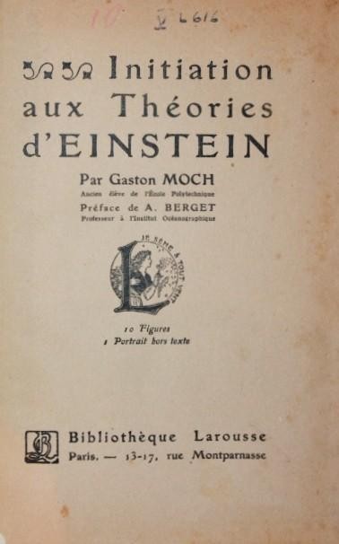 INITIATION AUX THEORIES D EINSTEIN