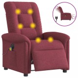 VidaXL Fotoliu electric de masaj rabatabil, roșu vin, textil
