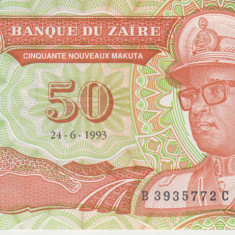 M1 - Bancnota foarte veche - Zair - 50 zaire