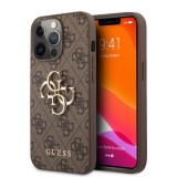 Husa pentru iPhone 13 Pro - Guess Hardcase 4G Big Metal Logo (GUHCP13L4GMGBR) - Brown