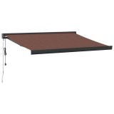 Cumpara ieftin Copertina retractabila automat, maro, 350x250 cm