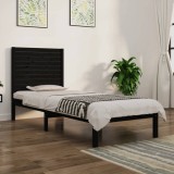 VidaXL Cadru de pat mic single, negru, 75x190 cm, lemn masiv