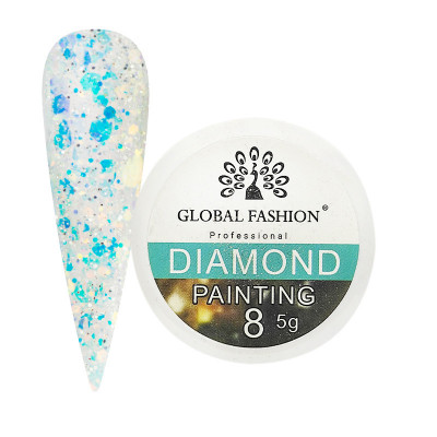 Gel unghii cu sclipici, Diamond Painting Gel, Global Fashion, 5g, 08 foto