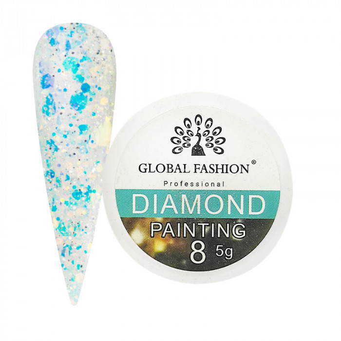 Gel unghii cu sclipici, Diamond Painting Gel, Global Fashion, 5g, 08