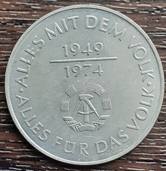 (M209) MONEDA GERMANIA DEMOCRATA (RDG, DDR) -10 MARK 1974, COMEMORARE 25 ANI DDR