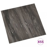 Placi de pardoseala autoadezive 55 buc. gri inchis PVC 5,11 m&sup2;