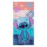 Prosop de plaja din microfibra cu model Stitch, 140x70cm, Roz si Bleu, CMCLASS