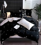 Cumpara ieftin Lenjerie Pat Finch Fx071, Bumbac, 4 Piese, Fara Elastic, Imprimeu, Negru