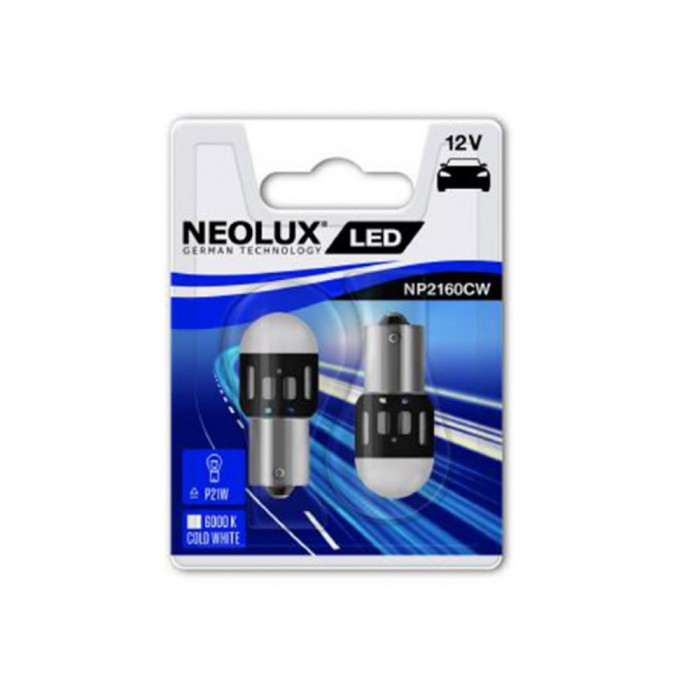 Set 2 buc Bec Led 12V 1.2W Ba15S Blister Neolux