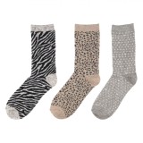 șosete Femei Multicolor Model Animal Print și Buline, Set 3 Perechi, Oem