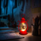 Decoratiune de Craciun - felinar - om de zapada - rosu - 16,5 x 7 cm - 3 x LR44