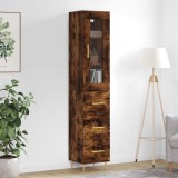 Cumpara ieftin Dulap &icirc;nalt, stejar fumuriu, 34,5x34x180 cm, lemn prelucrat