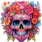 Sticker decorativ, Skull, Roz, 61 cm, 1357STK-4