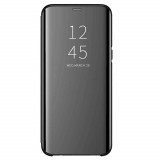 Husa Flip Mirror Samsung Galaxy A21 Negru Clear View Oglinda