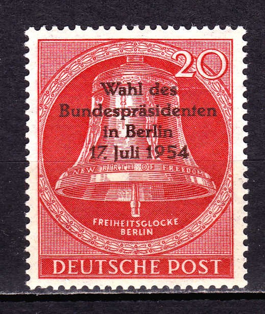 ✅ (S42) Germania Berlin Vest 1954 &quot;Clopotul Libertatii- alegerea Presedintelui Federal 17.07.1954&quot; , serie completa Michel 118 , MNH ( mica cuta )