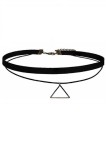 Cumpara ieftin Choker Negru Fashion MyStyle, Colier Elegant Piramida, Textil, Sticla, Femei