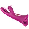 Vibrator Dublu Tease Park, Silicon + ABS, 25 cm, 9 Moduri Vibratii/Oscilatii, Magnetic USB, Mov