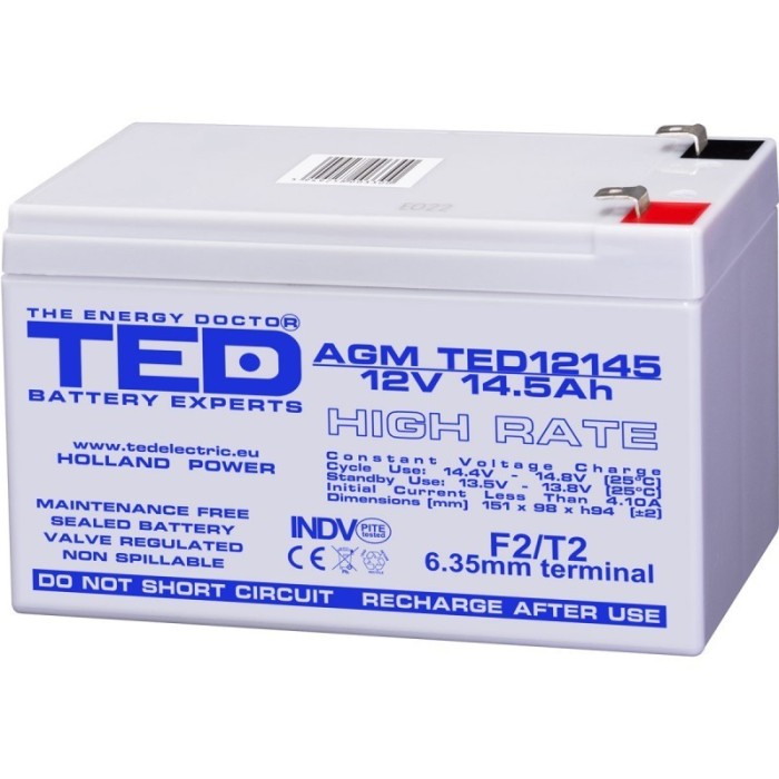 Acumulator Plumb - Acid 12V-14,5A TED