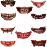 Cumpara ieftin Set de 10 tatuaje temporare pentru Halloween, perfecte pentru feste, decor, sarbatoarea mortilor Multicolor, Oem