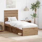Cumpara ieftin Cadru de pat Stejar Artizanal 75 x 190 cm Lemn de pin masiv