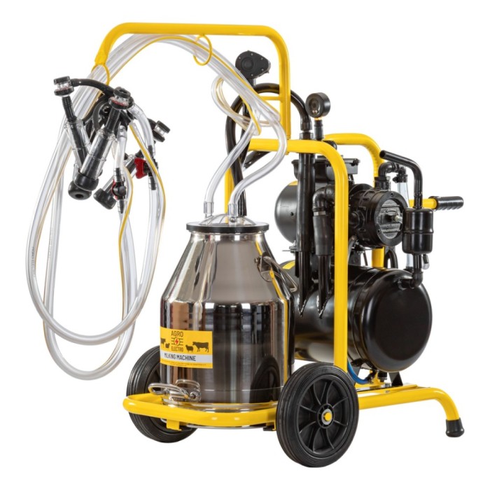 Aparat de muls capre, 2&nbsp;posturi, 1&nbsp;bidon inox 30&nbsp;litri