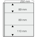 Set 5 folii pentru timbre, D-Blank Special 513PA, cu 3 buzunare: 2 de 89 x 250 mm si 1 de 110 x 250 mm