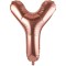 Balon folie metalizata litera y, flippy, 100 cm, umflati cu heliu sau aer, ambalaj individual, pai inclus, rose gold